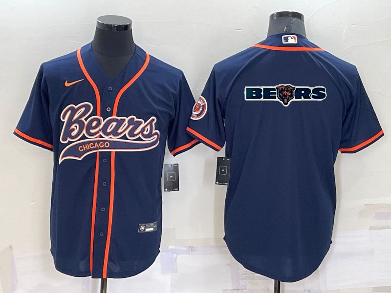 Men Chicago Bears Blank Blue 2022 Nike Co branded NFL Jersey1
